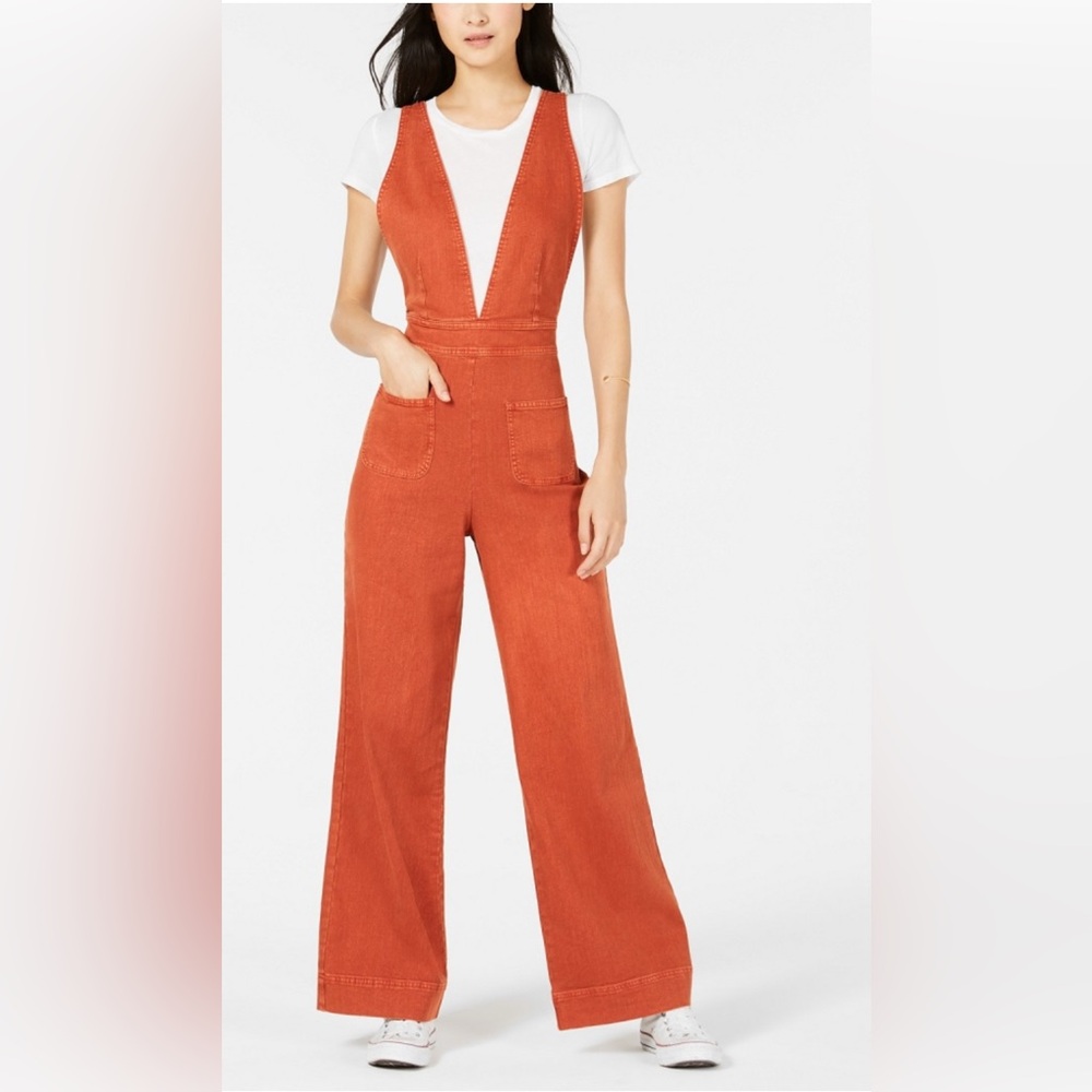 Dollhouse Deep V Overalls NWOT